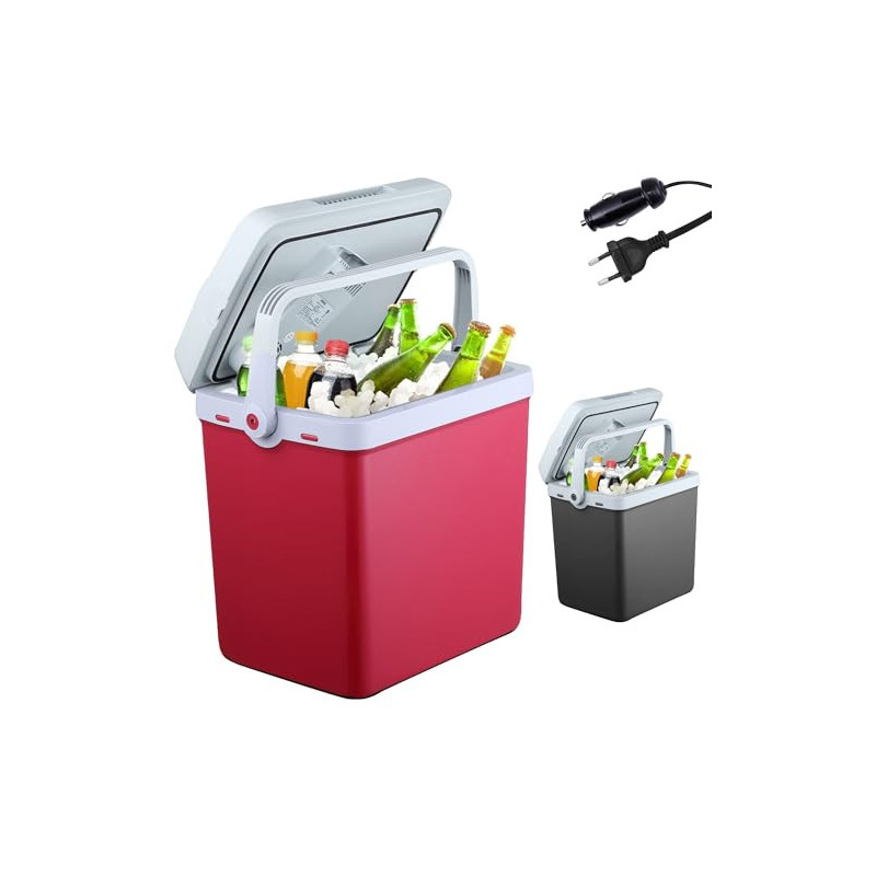 Arebos 25 Liter Kühlbox | zum Kühlen und Warmhalten | Mini Kühlschrank | Thermo-elektrische Kühlbox | mit ECO Modus | 12/230 