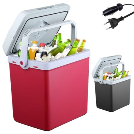 Arebos 25 Liter Kühlbox | zum Kühlen und Warmhalten | Mini Kühlschrank | Thermo-elektrische Kühlbox | mit ECO Modus | 12/230 