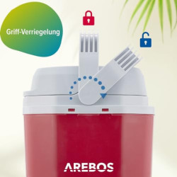 Arebos 25 Liter Kühlbox | zum Kühlen und Warmhalten | Mini Kühlschrank | Thermo-elektrische Kühlbox | mit ECO Modus | 12/230 