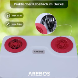 Arebos 25 Liter Kühlbox | zum Kühlen und Warmhalten | Mini Kühlschrank | Thermo-elektrische Kühlbox | mit ECO Modus | 12/230 