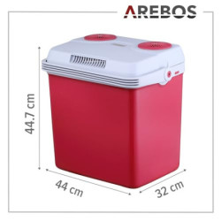 Arebos 25 Liter Kühlbox | zum Kühlen und Warmhalten | Mini Kühlschrank | Thermo-elektrische Kühlbox | mit ECO Modus | 12/230 