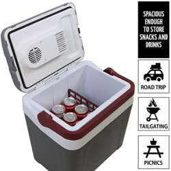 Koolatron P25 Fun Kool Elektrischer Kühler und Wärmer 12 V, tragbar, thermoelektrische Kühlung, 24 Liter Kapazität, hält bis 