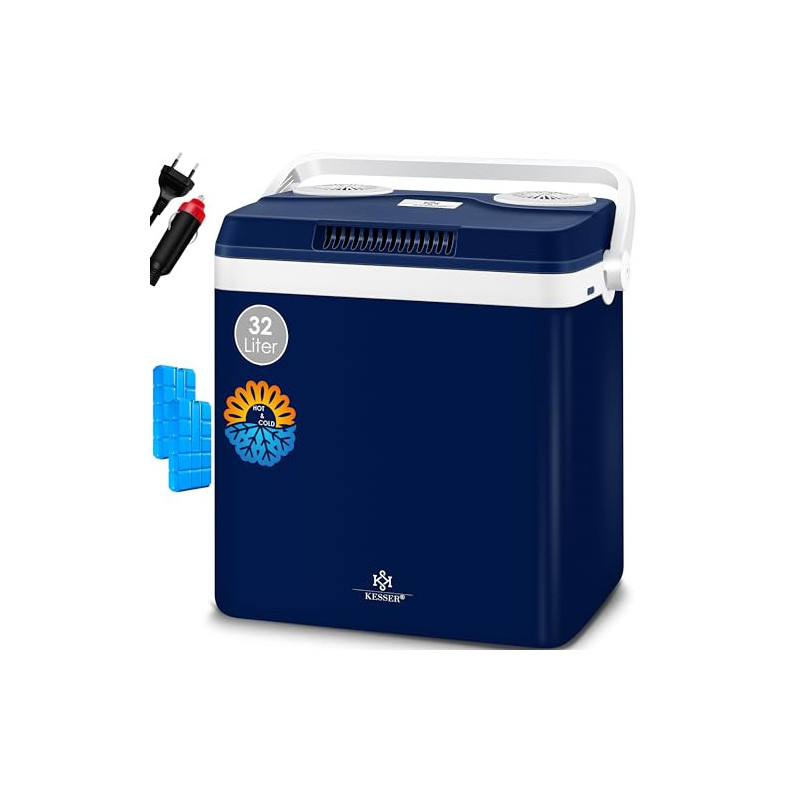 KESSER® Kühlbox Thermobox 32Liter KÜHLT und WÄRMT | Thermo-Elektrische Gefrierbox | Anschluss 12V & 230V für Auto Camping & S KESSER® Kühlbox Thermobox 32Liter KÜHLT und WÄRMT | Thermo-Elektrische Gefrierbox | Anschluss 12V & 230V für Auto Camping & S