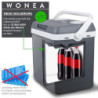 WONEA - Kühlbox elektrisch 12V 230V KÜHLEN und WÄRMEN elektrische Kühlbox 32 Liter, Thermoelektrische Kühlbox 12V 230V leise 