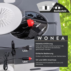 WONEA - Kühlbox elektrisch 12V 230V KÜHLEN und WÄRMEN elektrische Kühlbox 32 Liter, Thermoelektrische Kühlbox 12V 230V leise 