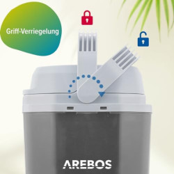 Arebos 20 Liter Kühlbox | zum Kühlen und Warmhalten | Mini Kühlschrank | Thermo-elektrische Kühlbox | mit ECO Modus | 12/230 