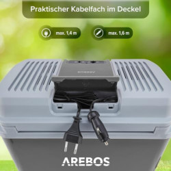 Arebos 20 Liter Kühlbox | zum Kühlen und Warmhalten | Mini Kühlschrank | Thermo-elektrische Kühlbox | mit ECO Modus | 12/230 