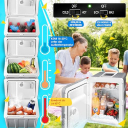 KESSER® Kühlbox 40L mit Rollen | zum Warmhalten und Kühlen | Thermo-Elektrische Kühlbox | Mini-Kühlschrank | 12 & 230V Thermo