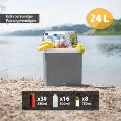 TZS First Austria elektrische Kühlbox 24 Liter | 12 Volt & 230 Volt Anschluss | mit 12-V-Stecker fürs Auto | für Camping, Fes