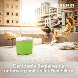 SEVERIN Elektrische Kühlbox  25 L  mit Kühl- und Warmhaltefunktion, Auto Kühlbox mit 3 Anschlüssen  USB, Netzteil & Zigarette