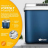 tillvex Kühlbox elektrisch 32L | Mini-Kühlschrank 230 V und 12 V für KFZ Auto Camping | kühlt & wärmt | ECO-Modus  Blau 