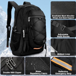 Petfu Rucksack Herren Wanderrucksack 40L Damen Wasserdicht Reiserucksack Trekking Rucksack Tagesrucksack Groß mit Reflexstrei