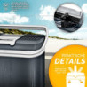 tillvex Kühlbox elektrisch 24L | Mini-Kühlschrank 230 V und 12 V für KFZ Auto Camping | kühlt & wärmt | ECO-Modus  Grau 