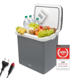TZS First Austria elektrische Kühlbox 32 Liter | 12 Volt & 230 Volt Anschluss | mit 12-V-Stecker fürs Auto | für Camping, Fes