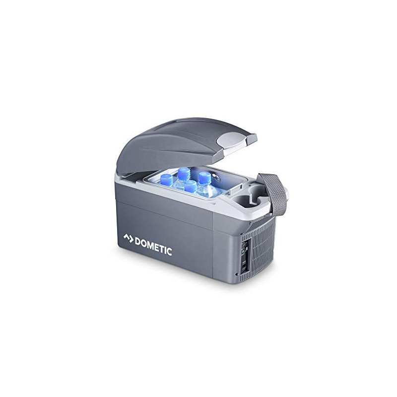 Dometic BordBar TB 08, tragbare thermo-elektrische Kühlbox / Heizbox, 8 Liter, 12 V für Auto und Lkw, Grau