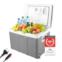 TZS First Austria elektrische Kühlbox 45 Liter | 12 Volt & 230 Volt Anschluss | mobiler Minikühlschrank mit Rollen | für Camp