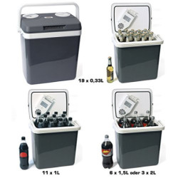 Dino KRAFTPAKET 131001 Kühlbox 12V 230V  WÄRMT & KÜHLT  HÖHE: 44cm GRÖSSE: 32-Liter  28L netto  Elektrische Kühlbox für Auto 