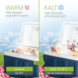 Juskys elektrische Kühlbox 40 Liter 12 V / 230 V für Auto, LKW, Reisemobil, Camping - Mini Kühlschrank kalt & warm - thermoel