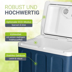 Juskys elektrische Kühlbox 40 Liter 12 V / 230 V für Auto, LKW, Reisemobil, Camping - Mini Kühlschrank kalt & warm - thermoel