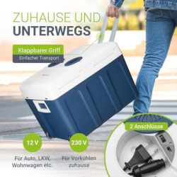 Juskys elektrische Kühlbox 40 Liter 12 V / 230 V für Auto, LKW, Reisemobil, Camping - Mini Kühlschrank kalt & warm - thermoel