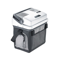 DOMETIC BordBar AS 25, tragbare elektrische Kühlbox, 20 Liter, 12 und 230 V für Auto, Lkw und Steckdose, Hellgrau