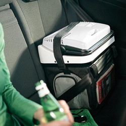 DOMETIC BordBar AS 25, tragbare elektrische Kühlbox, 20 Liter, 12 und 230 V für Auto, Lkw und Steckdose, Hellgrau