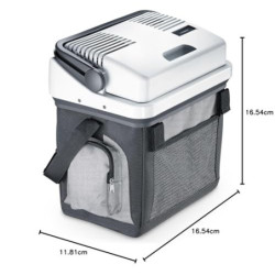 DOMETIC BordBar AS 25, tragbare elektrische Kühlbox, 20 Liter, 12 und 230 V für Auto, Lkw und Steckdose, Hellgrau