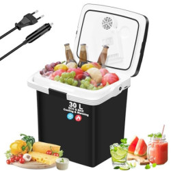 WOLTU Kühlbox Auto 30L Elektrisch 12v 230v, Zum Kühlen und Warmhalten, Camping Kühlschrank für Auto und Steckdose mit USB, Th