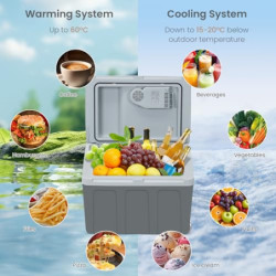 WOLTU Kühlbox Auto 40L Elektrisch 12v 230v, Zum Kühlen und Warmhalten, Camping Kühlbox Auto und Steckdose, Thermobox Kühlschr