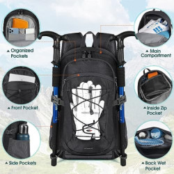 RAINSMORE Wanderrucksack Herren Damen 40L Wasserdichter Rucksack Leicht Groß Reiserucksack Trekkingrucksack mit Reflexstreife
