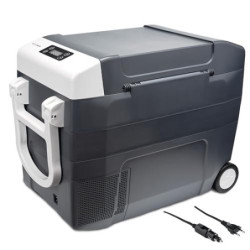 KLAMER Kühlbox XXL, elektrische Kühlbox 45 L mit Kompressor, Kühl- und Warmhaltefunktion, 2 Anschlüsse: 230V & 12V für Zigare
