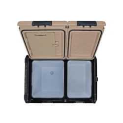 Steamy-E Dual Zone 55, Elektrische Kompressor Kühlbox, 54 Liter, 12V/ 230V, zum Warmhalten und Kühlen, Für Camping