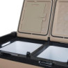 Steamy-E Dual Zone 55, Elektrische Kompressor Kühlbox, 54 Liter, 12V/ 230V, zum Warmhalten und Kühlen, Für Camping