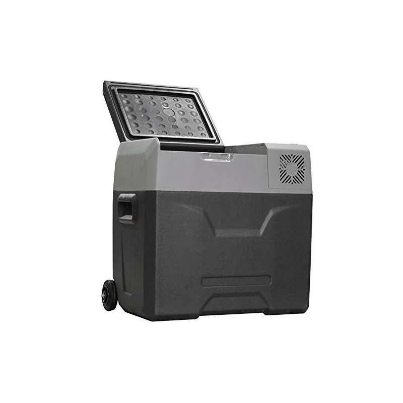 HOMCOM Kühlbox Auto 50L Autokühlschrank elektrisch mit Kompressor für Camping Reisen 12/24V DC und 110-240V AC Grau