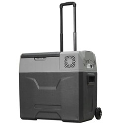 HOMCOM Kühlbox Auto 50L Autokühlschrank elektrisch mit Kompressor für Camping Reisen 12/24V DC und 110-240V AC Grau