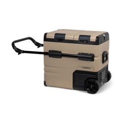 Steamy-E Dual Zone 55 Roller, Elektrische Kompressor Kühlbox mit Rollen, 54 Liter, 12V/ 230V, zum Warmhalten und Kühlen, Für 