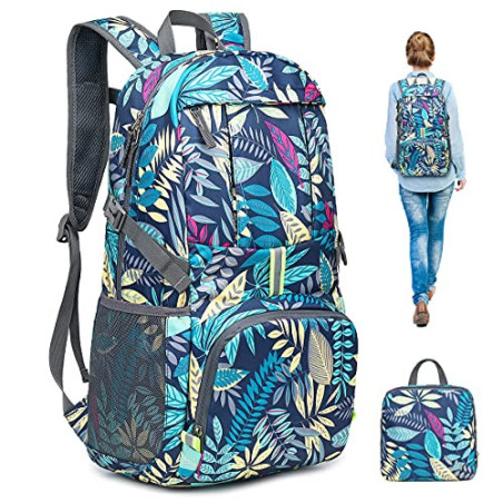 Luckits Packbarer Rucksack 35L Ultraleichter Faltbarer Rucksack Für Männer Frauen Wasserdicht Wandern Daypack Sicheres reflek