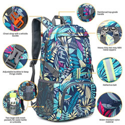 Luckits Packbarer Rucksack 35L Ultraleichter Faltbarer Rucksack Für Männer Frauen Wasserdicht Wandern Daypack Sicheres reflek