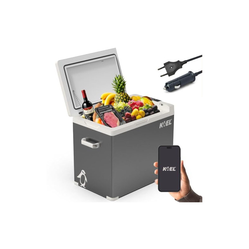 Koel Crate 50 - Elektrische Kompressor Kühlbox für Auto und Steckdose - Elektrisch Gefrierschrank oder Kühlschrank Camping, O