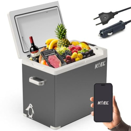 Koel Crate 50 - Elektrische Kompressor Kühlbox für Auto und Steckdose - Elektrisch Gefrierschrank oder Kühlschrank Camping, O