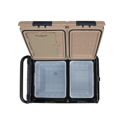 Steamy-E Dual Zone 45 Roller, Elektrische Kompressor Kühlbox mit Rollen, 45 Liter, 12V/ 230V, zum Warmhalten und Kühlen, Für 