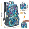 Luckits Packbarer Rucksack 35L Ultraleichter Faltbarer Rucksack Für Männer Frauen Wasserdicht Wandern Daypack Sicheres reflek