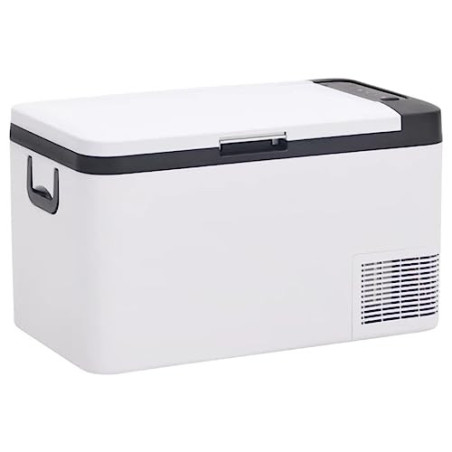 vidaXL Kühlbox mit Tragegriff, Elektrische Kühlschrank mit Kompressor, Gefrierbox Thermobox für Auto Camping, Schwarz und Wei