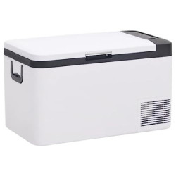 vidaXL Kühlbox mit Tragegriff, Elektrische Kühlschrank mit Kompressor, Gefrierbox Thermobox für Auto Camping, Schwarz und Wei