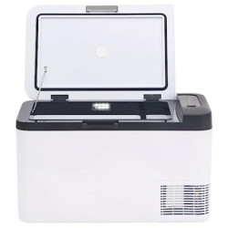 vidaXL Kühlbox mit Tragegriff, Elektrische Kühlschrank mit Kompressor, Gefrierbox Thermobox für Auto Camping, Schwarz und Wei