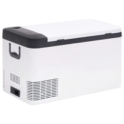 vidaXL Kühlbox mit Tragegriff, Elektrische Kühlschrank mit Kompressor, Gefrierbox Thermobox für Auto Camping, Schwarz Weiß, 2