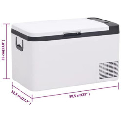 vidaXL Kühlbox mit Tragegriff, Elektrische Kühlschrank mit Kompressor, Gefrierbox Thermobox für Auto Camping, Schwarz Weiß, 2