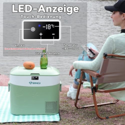 BINGI Kompressor Kühlbox 22L, Tragbarer Elektrischer Kühlschrank 12/24V DC Elektrischer Gefrierschrank Tragbarer Gefrierschra