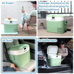 BINGI Kompressor Kühlbox 22L, Tragbarer Elektrischer Kühlschrank 12/24V DC Elektrischer Gefrierschrank Tragbarer Gefrierschra