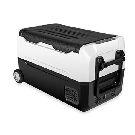 Fullwatt Kompressor Kühlbox 35L mit Rollen, Kühlung bis -20° C, Kühlschrank Elektrisch 12V 24V 220V-240V Anti-Schütteln,Gefri